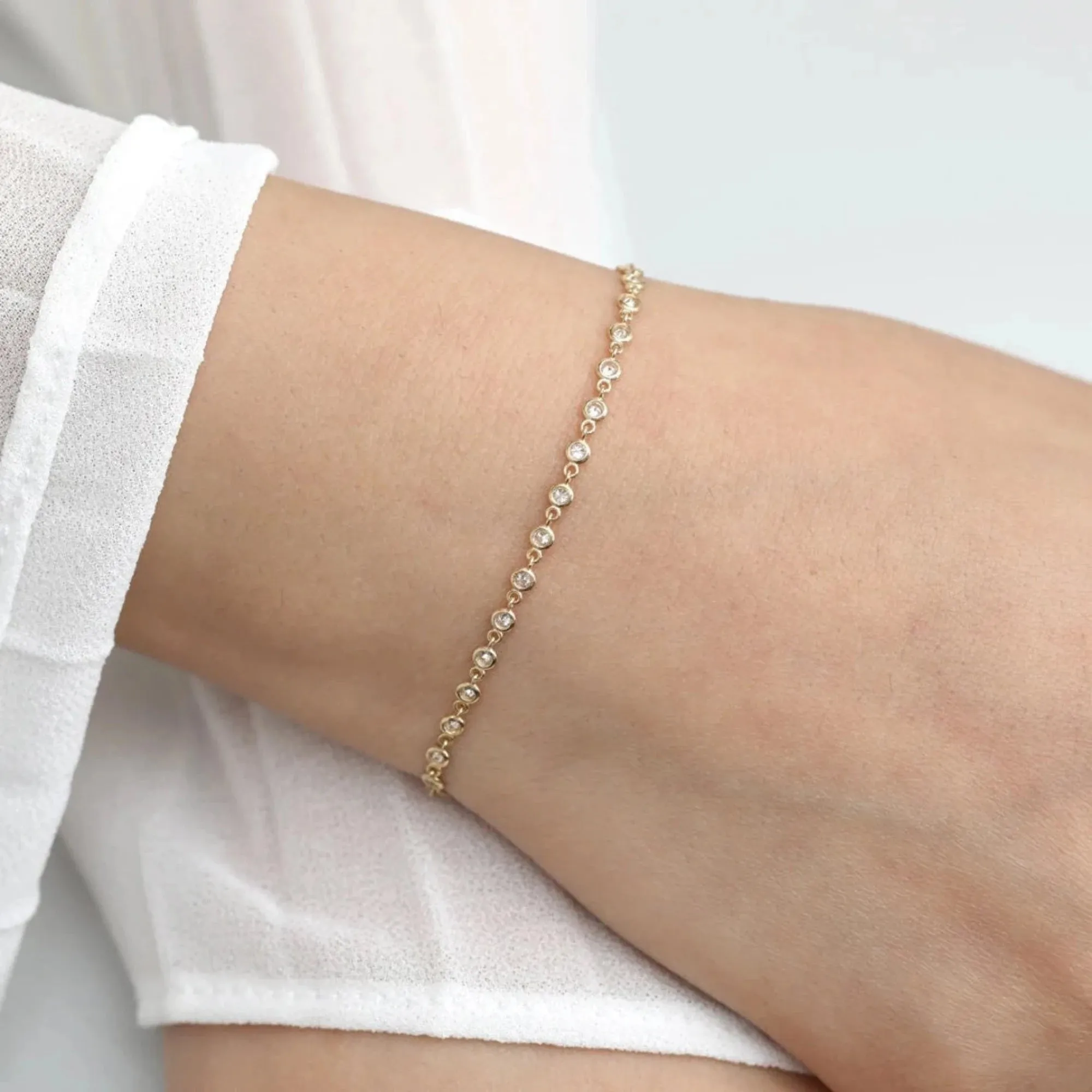 Natural Diamond Tennis Bracelet, Petra SARAHELISE