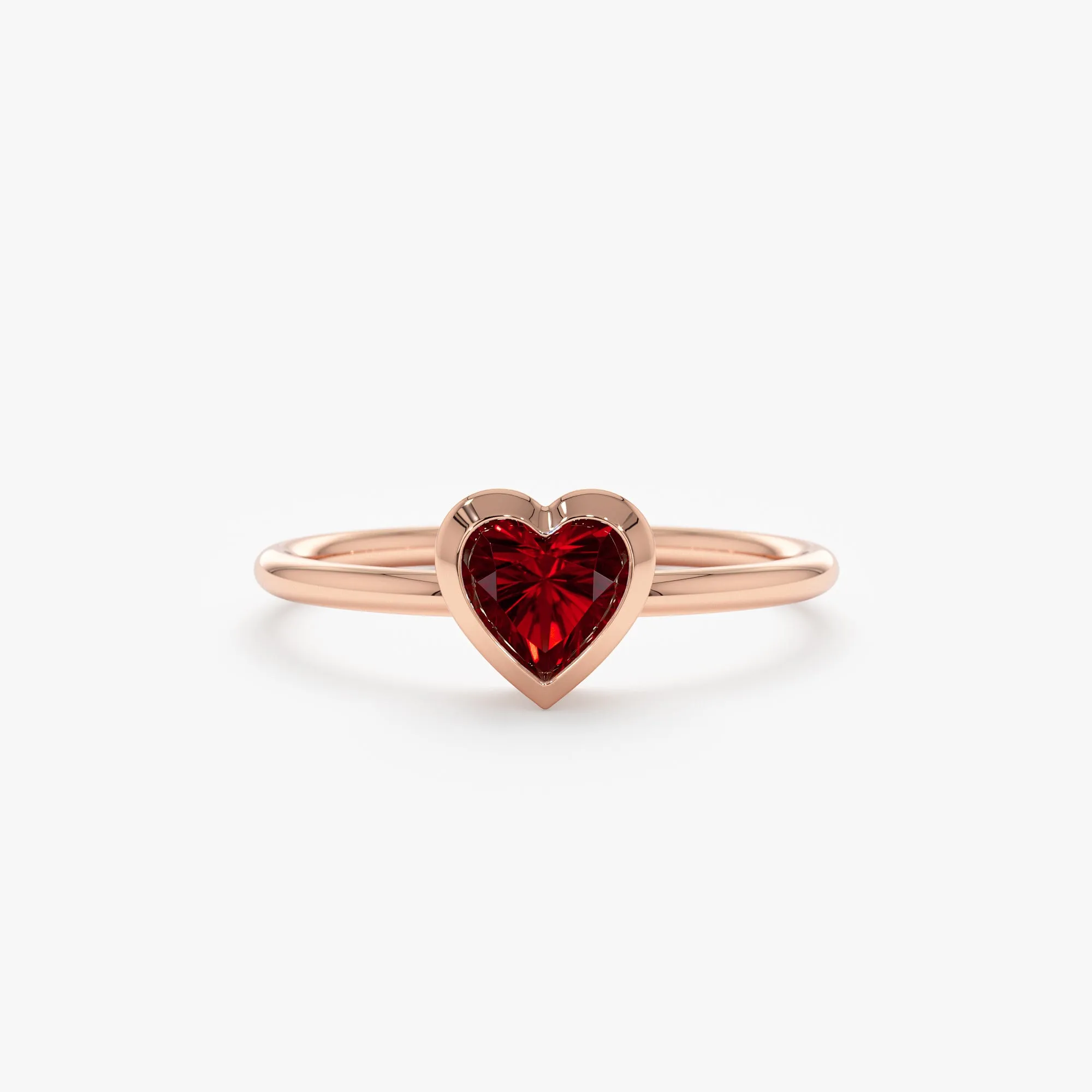 Natural Garnet Heart Ring, Ashly SARAHELISE