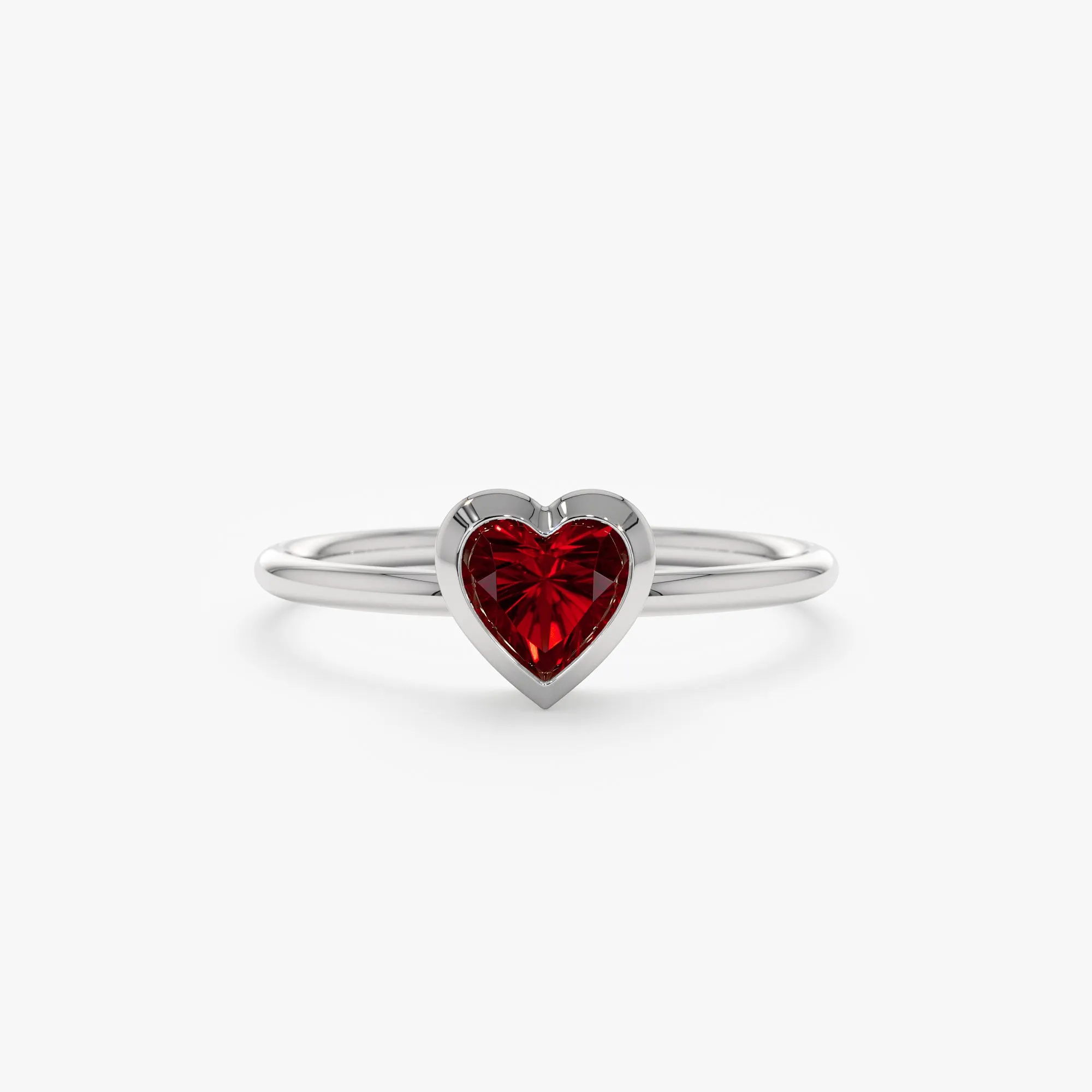 Natural Garnet Heart Ring, Ashly SARAHELISE
