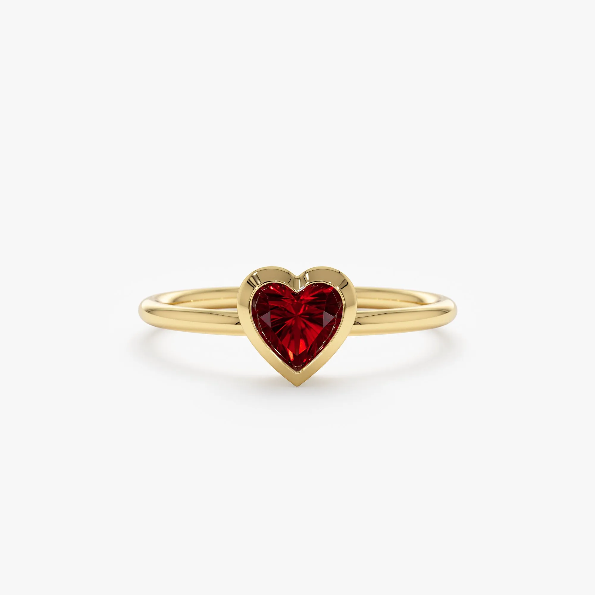 Natural Garnet Heart Ring, Ashly SARAHELISE