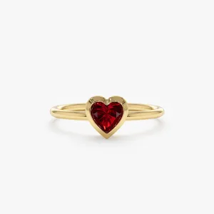 Natural Garnet Heart Ring, Ashly SARAHELISE
