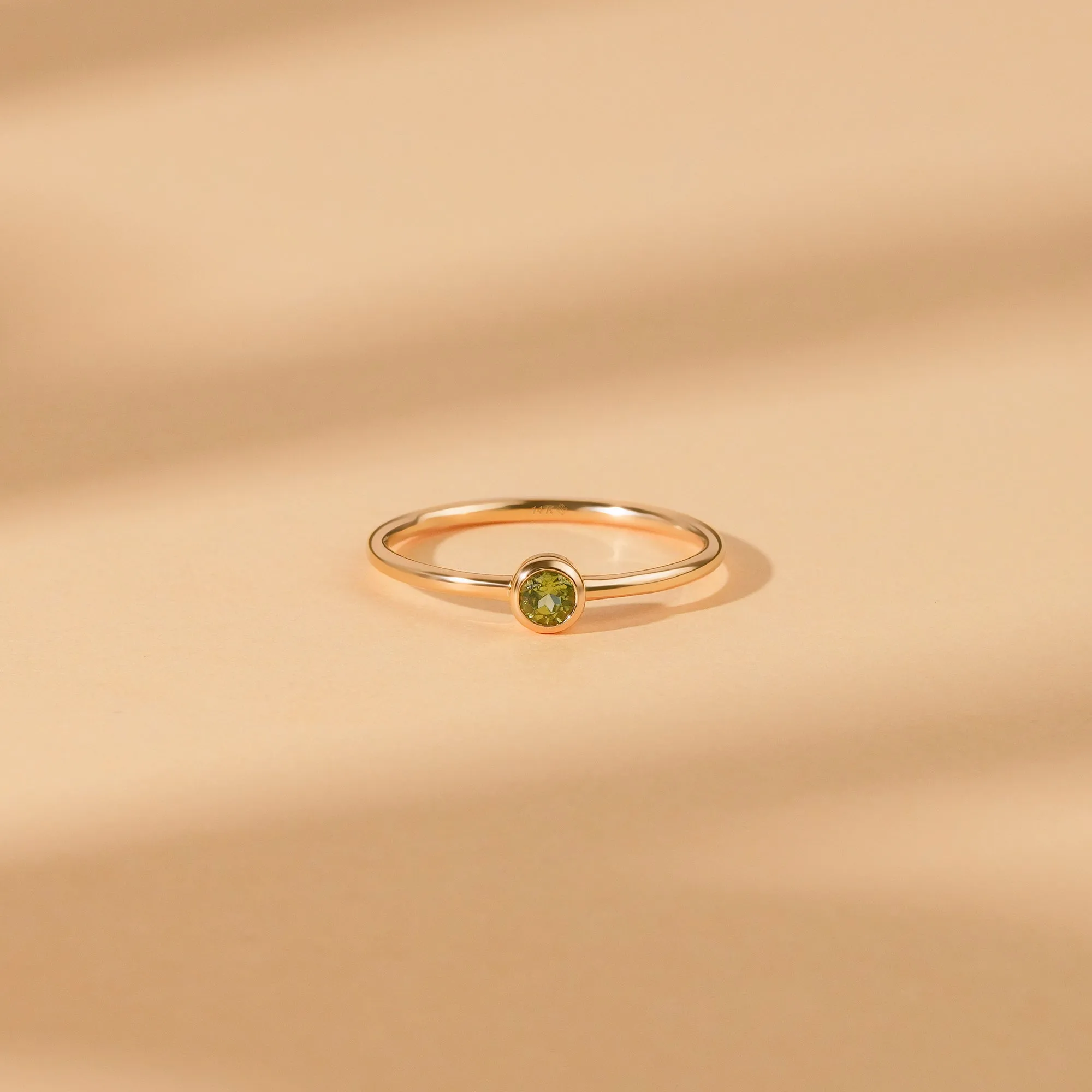 Natural Peridot Bezel Ring, Vienna SARAHELISE