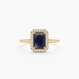 Natural Sapphire and Diamond Engagement Ring, Juliet SARAHELISE