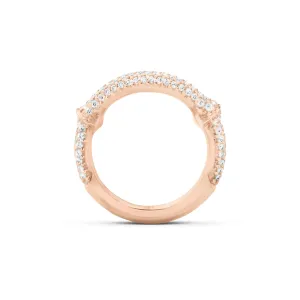 Nature Half Pavé 18K Rosegold Ring w. Diamonds