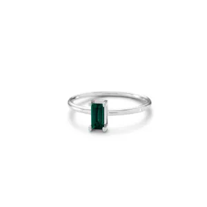 Nord Green S Turned 18K Whitegold Ring w. Tourmaline & Diamond