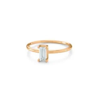 Nord Turned 18K Gold Ring w. Aquamarine