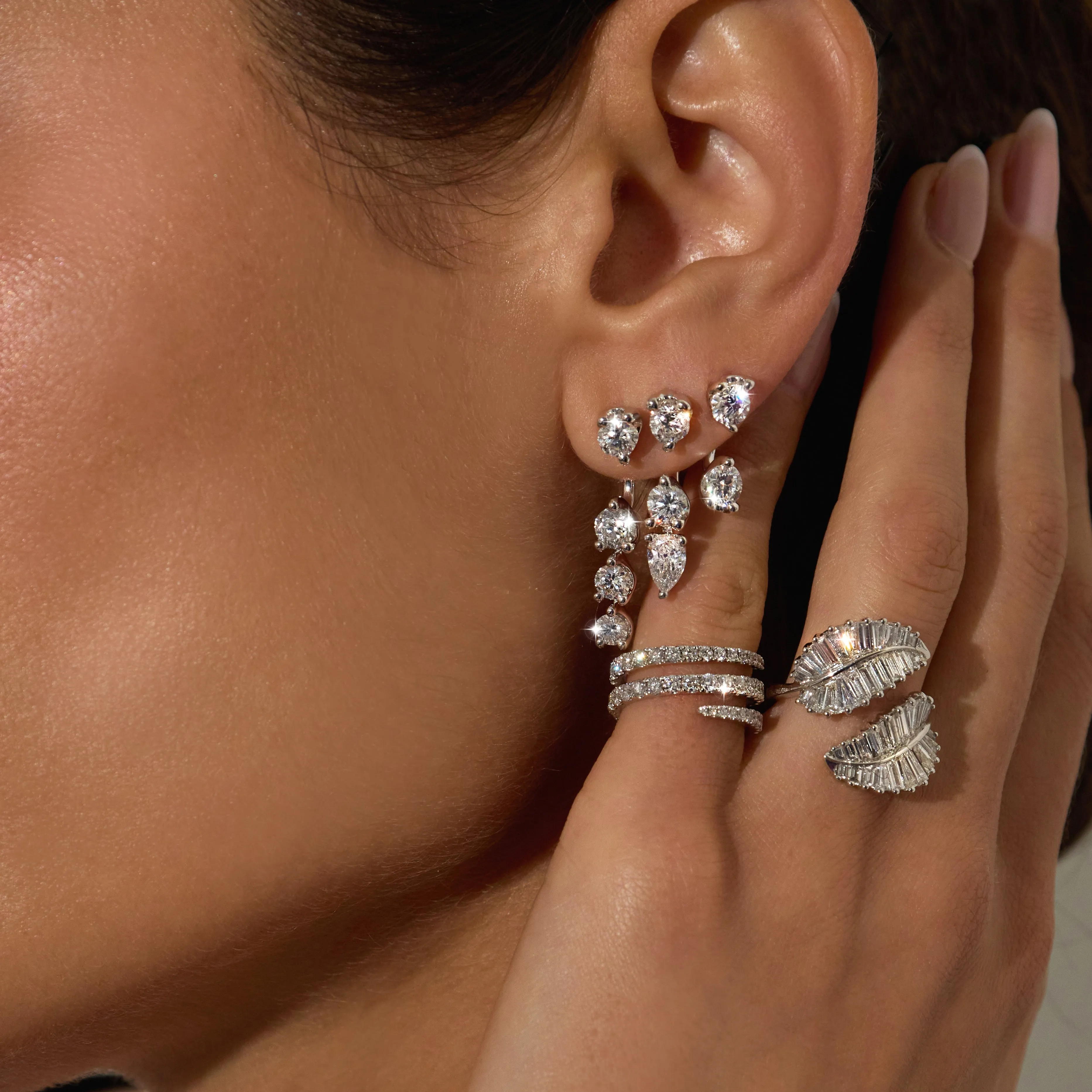 ORBIT ROUND & PEAR DROP EARRING Anita Ko