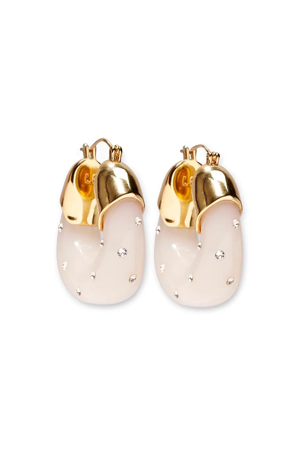 Organic Hoop Earrings - Ivory