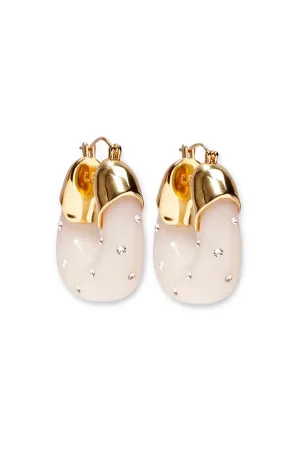 Organic Hoop Earrings - Ivory
