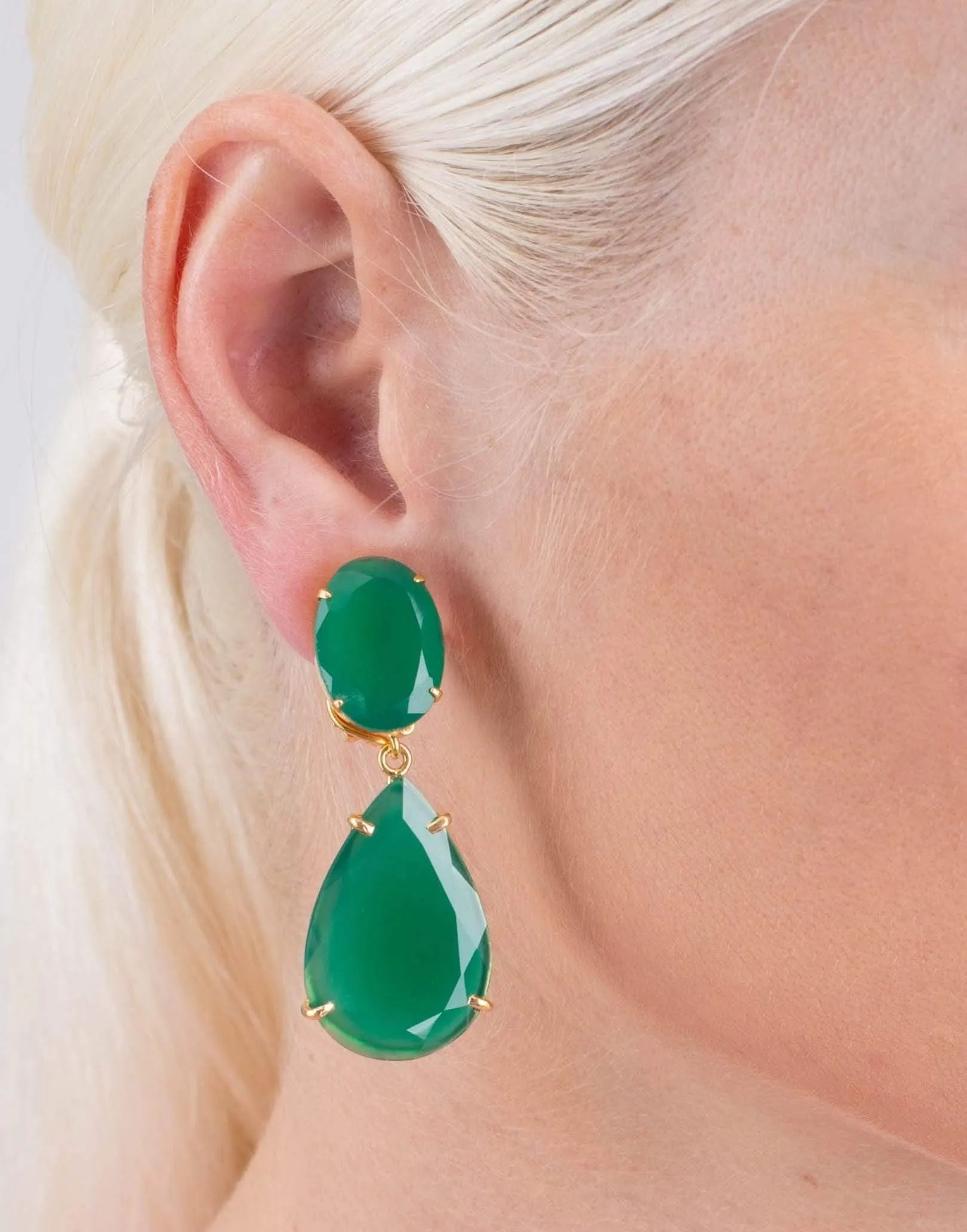 Oval And Pear Shape Earrings