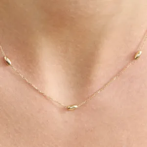 Oval Beads Station Necklace, Quanda SARAHELISE