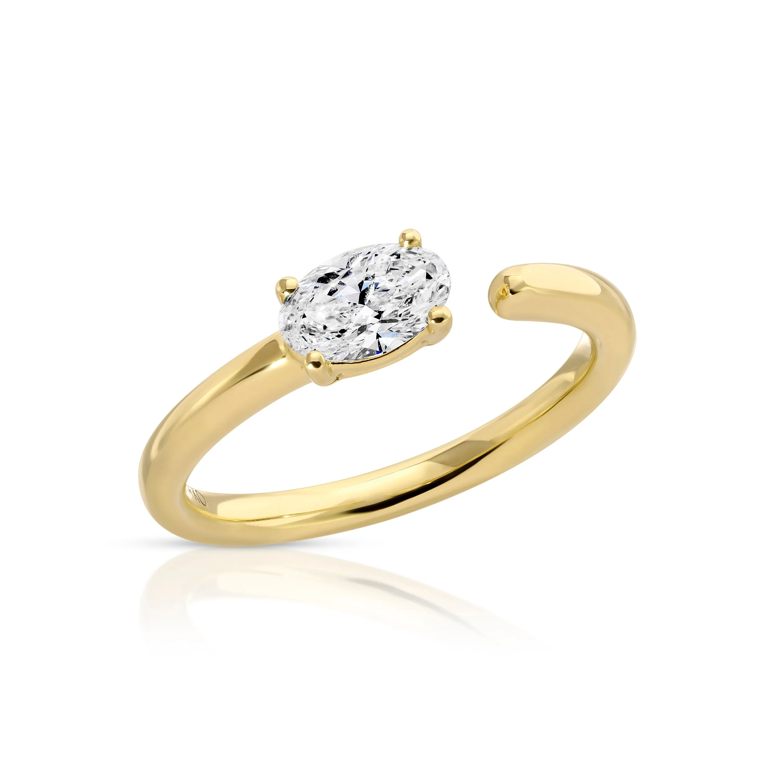 OVAL DIAMOND SATURN RING WITH .50CT OVAL Anita Ko