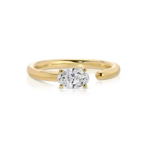 OVAL DIAMOND SATURN RING WITH .50CT OVAL Anita Ko