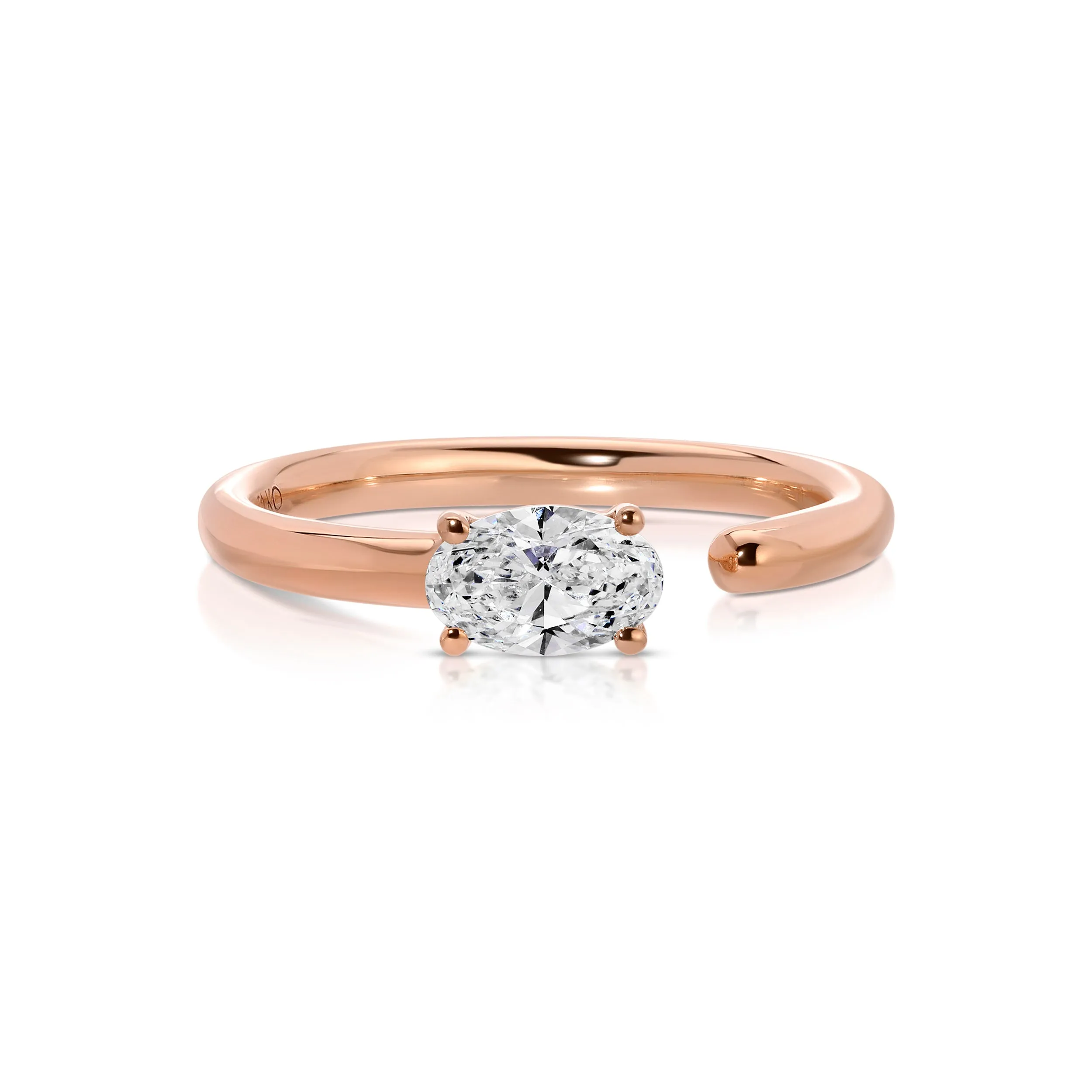 OVAL DIAMOND SATURN RING WITH .50CT OVAL Anita Ko