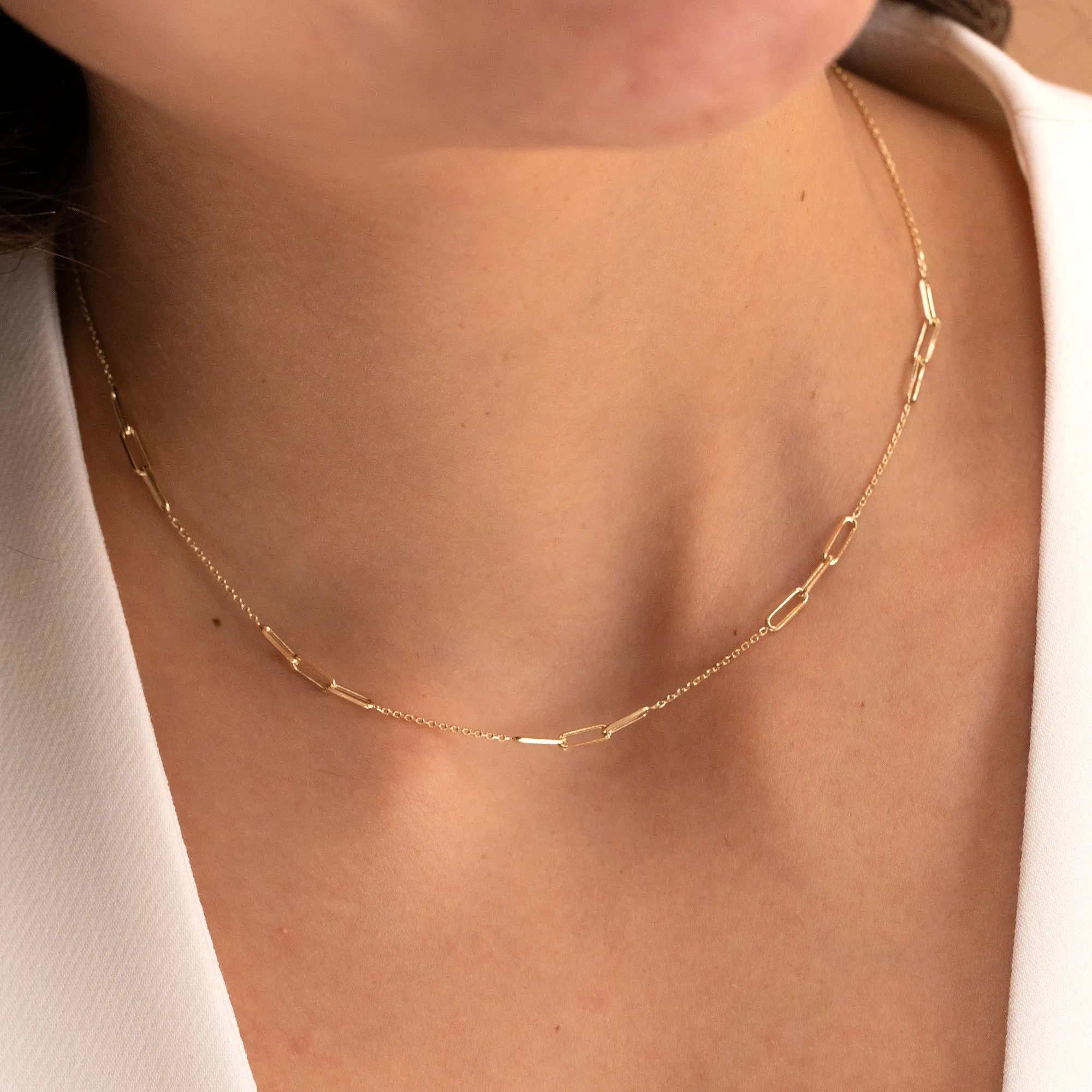 Paperclip Cable Chain Mix Necklace, Delilah SARAHELISE