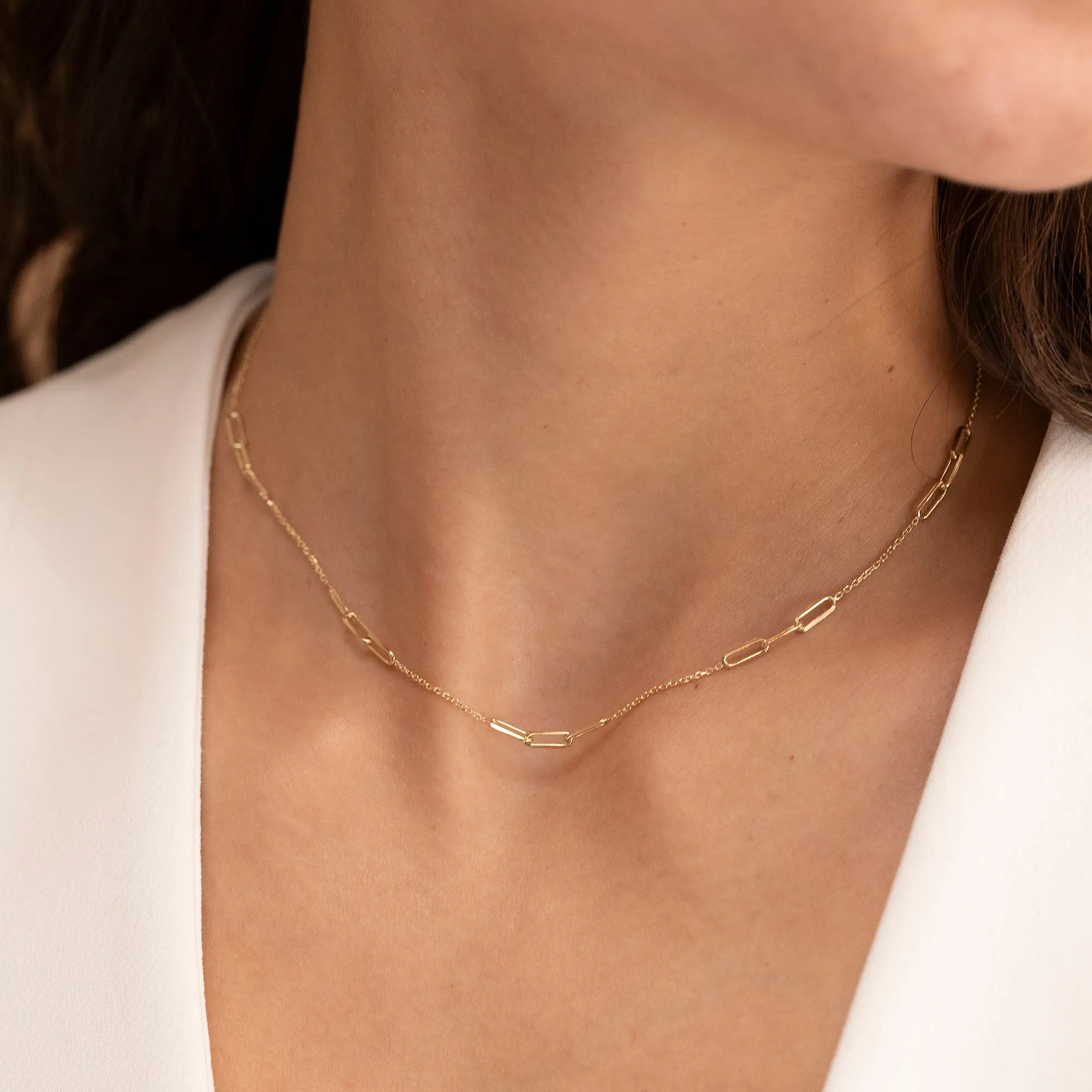 Paperclip Cable Chain Mix Necklace, Delilah SARAHELISE