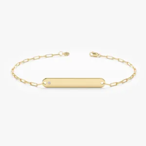 Paperclip Diamond Name Bracelet, Brooke SARAHELISE