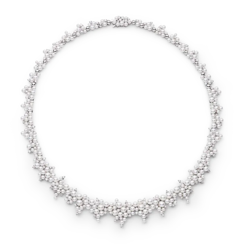Paul Morelli Cascading Lagrange Pearl & Diamond Necklace Croghans