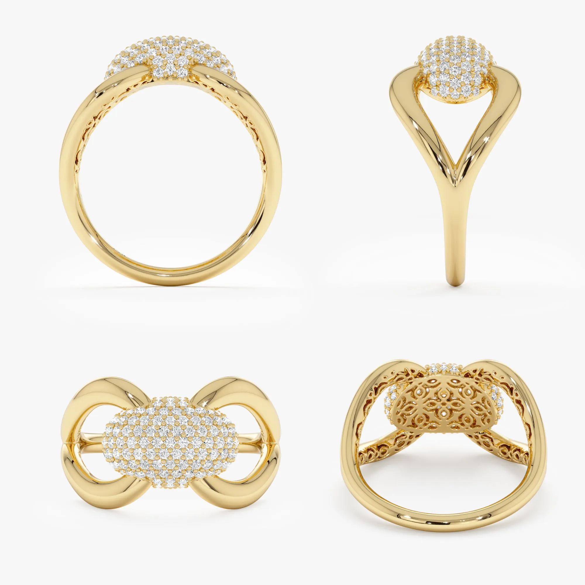 Pave Diamond Bow Ring, Izee SARAHELISE