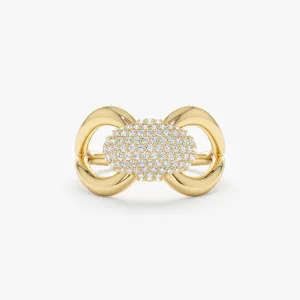 Pave Diamond Bow Ring, Izee SARAHELISE