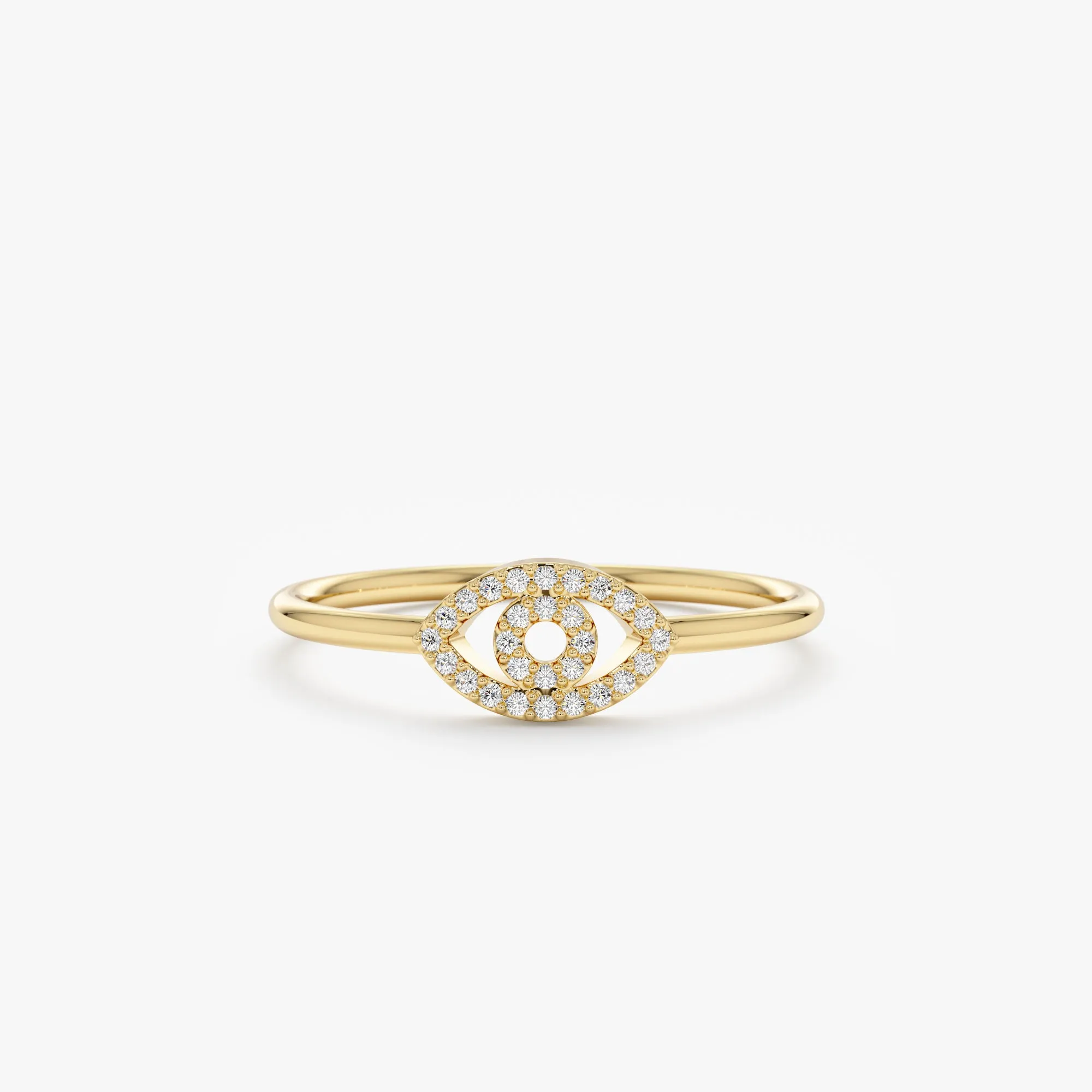 Pave Diamond Evil Eye Outline Ring, Ygritte SARAHELISE