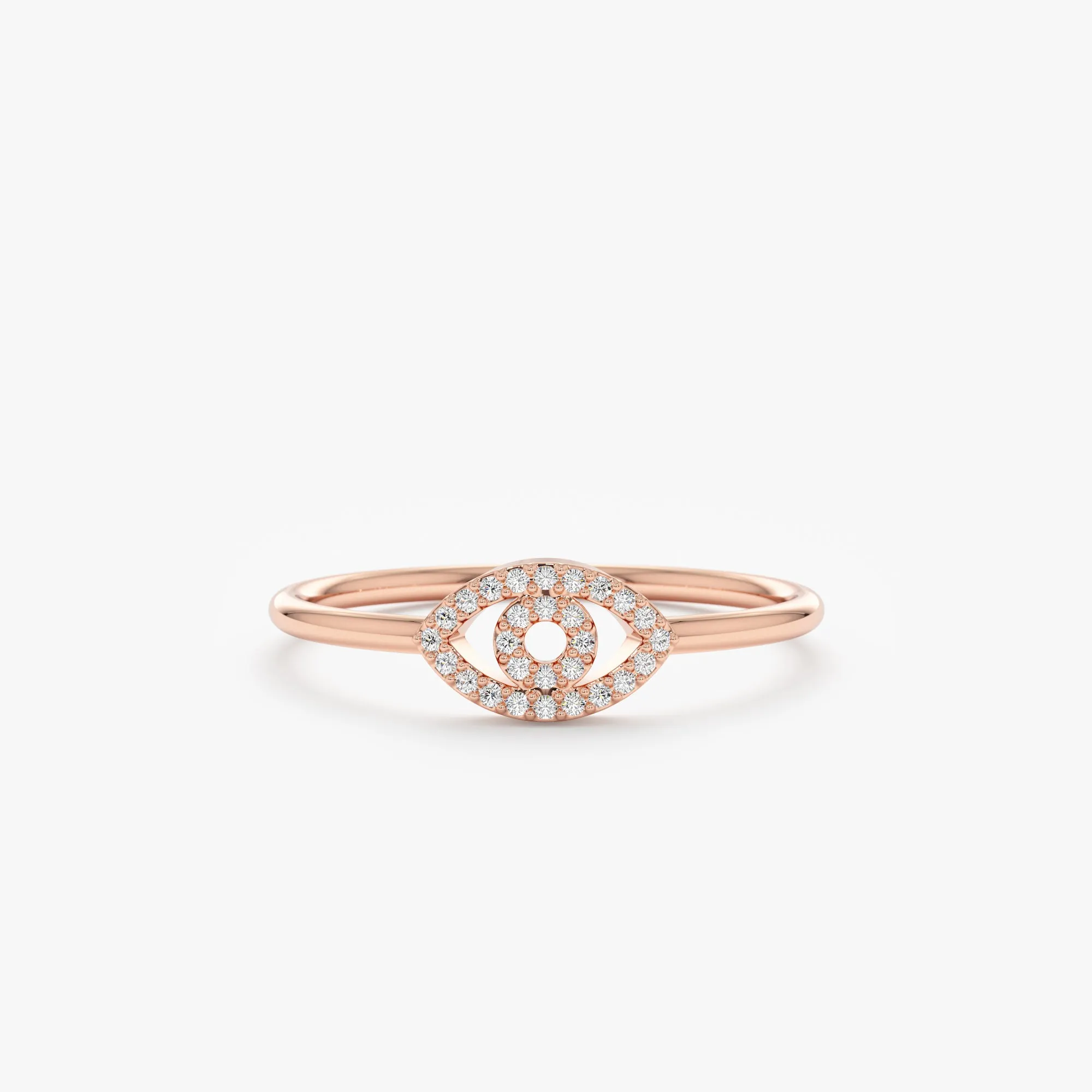 Pave Diamond Evil Eye Outline Ring, Ygritte SARAHELISE