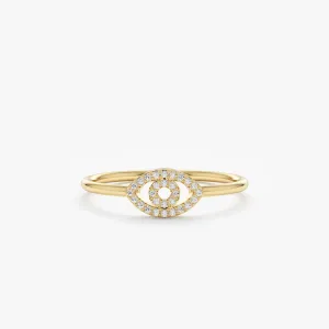 Pave Diamond Evil Eye Outline Ring, Ygritte SARAHELISE