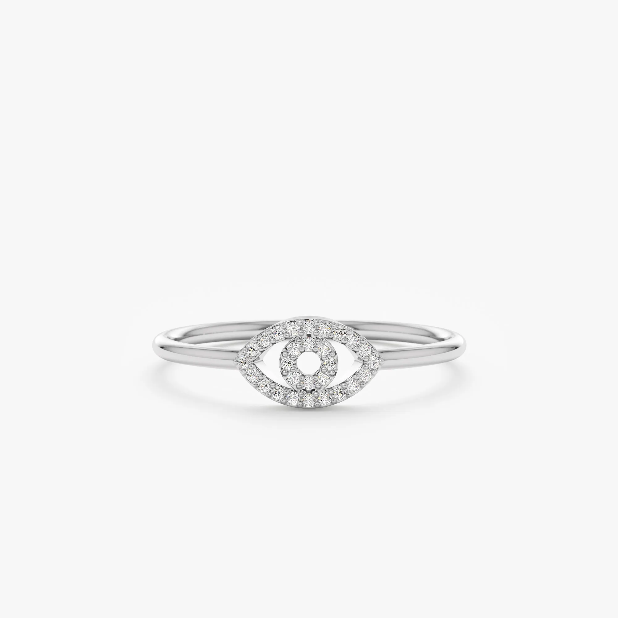 Pave Diamond Evil Eye Outline Ring, Ygritte SARAHELISE