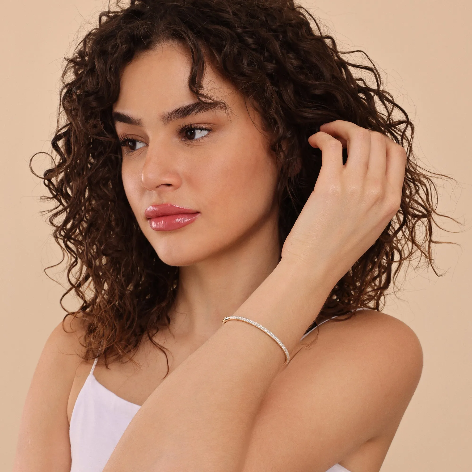 Pave Diamond Half Eternity Bracelet, Larissa SARAHELISE