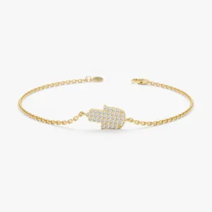 Pave Diamond Hamsa Hand Bracelet, Sera SARAHELISE