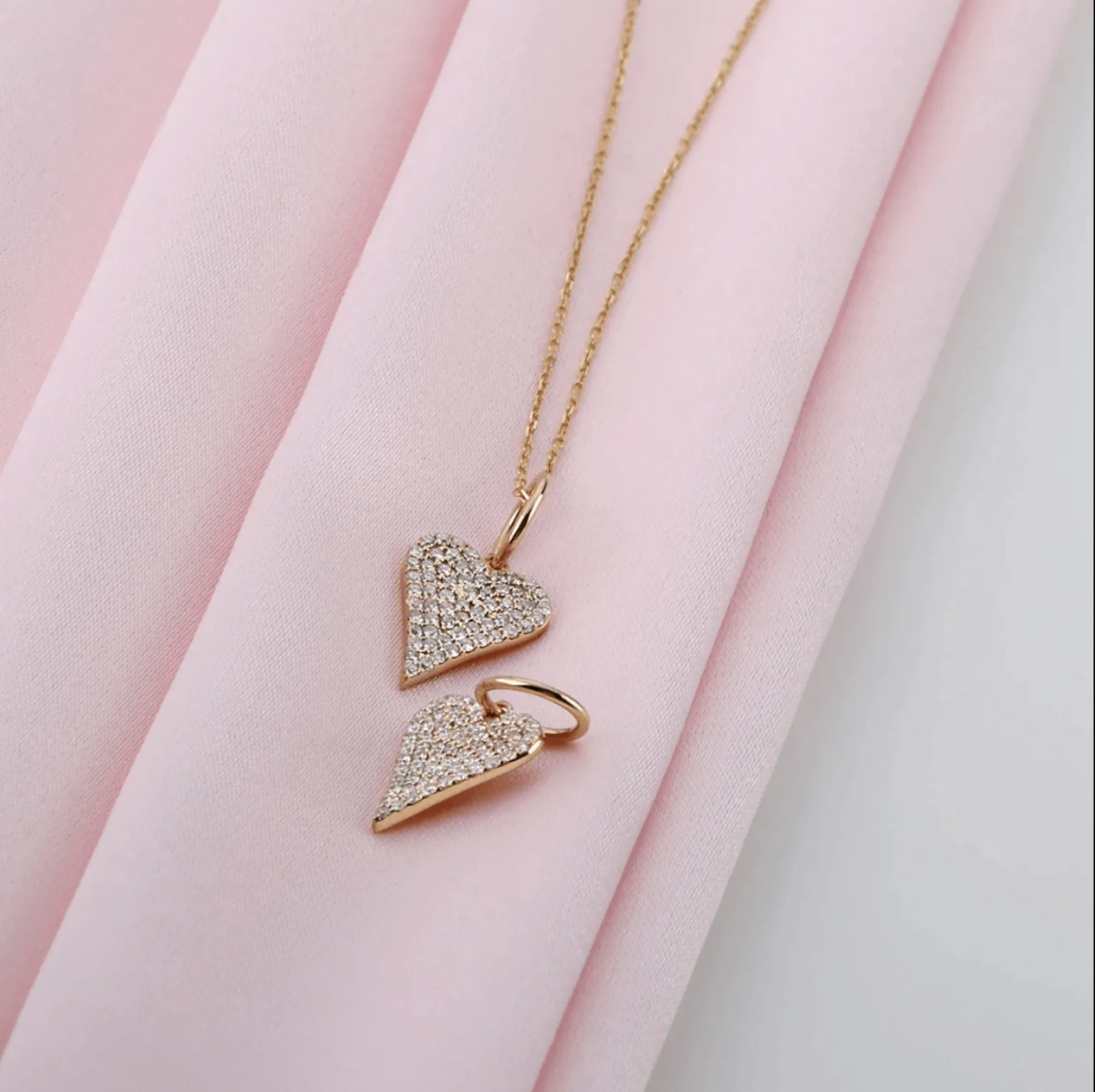 Pave Diamond Heart Charm, Lily SARAHELISE