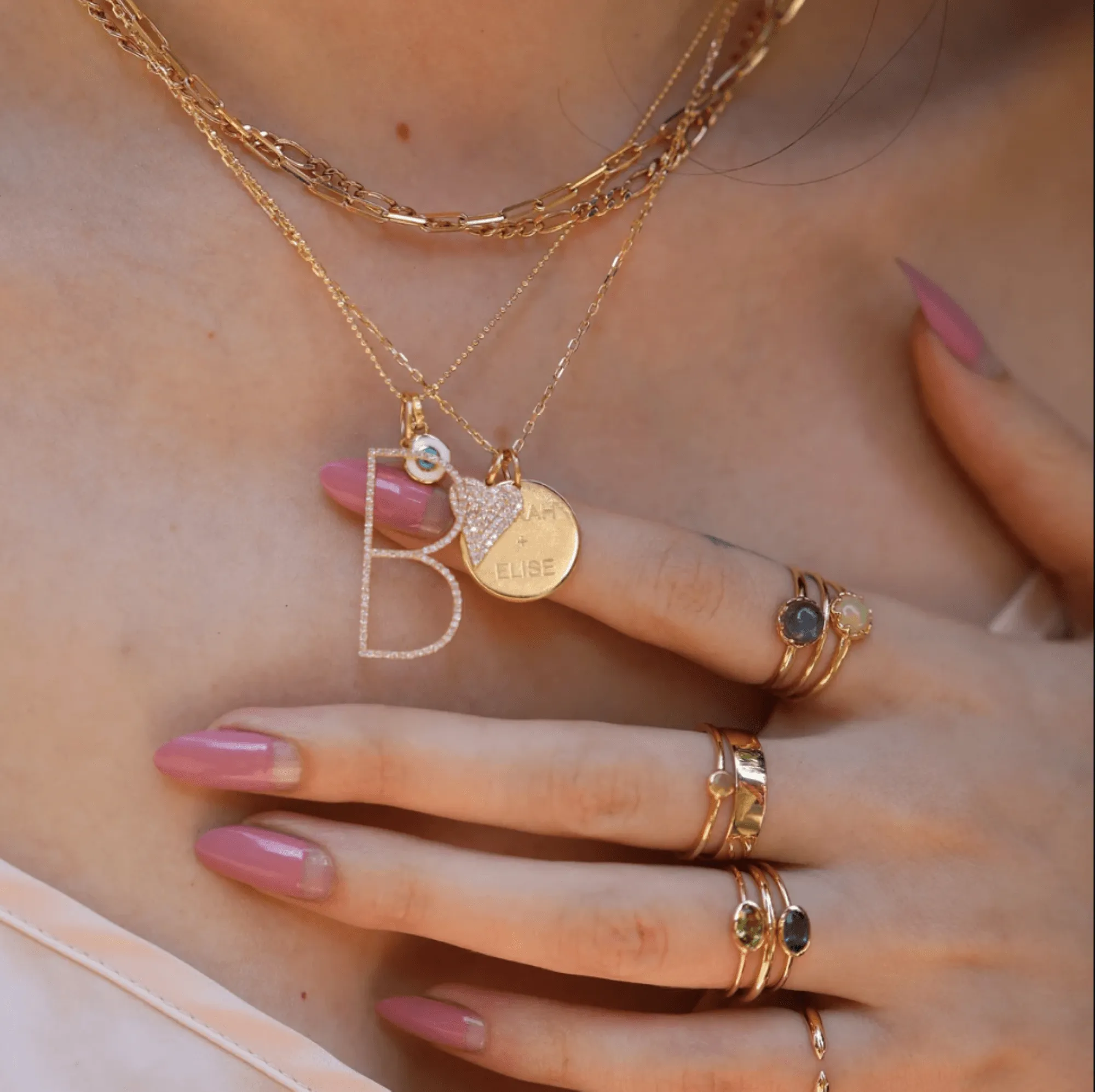 Pave Diamond Heart Charm, Lily SARAHELISE