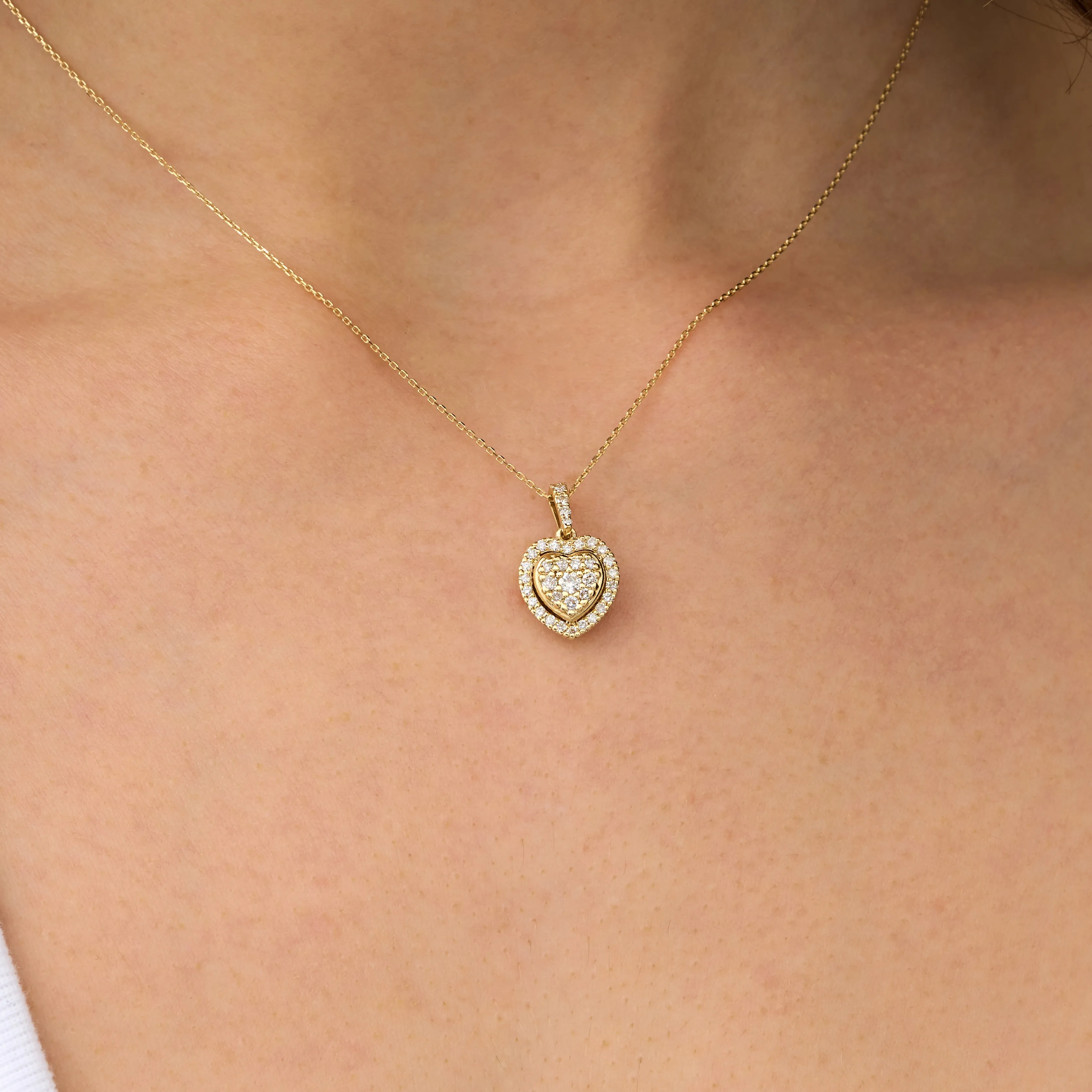 Pave Diamond Heart Pendant, Fenella SARAHELISE