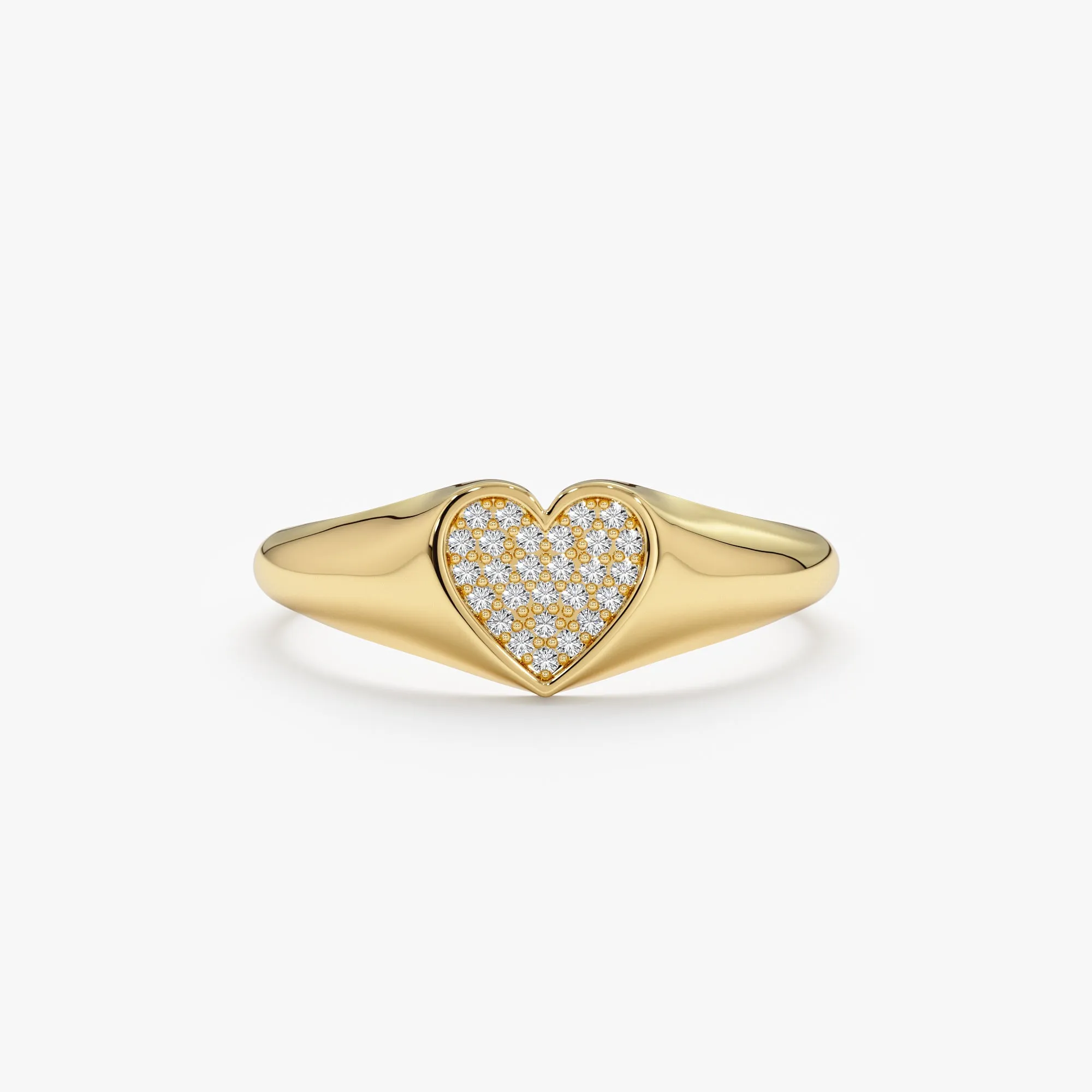Pave Diamond Heart Signet Ring, Kate SARAHELISE