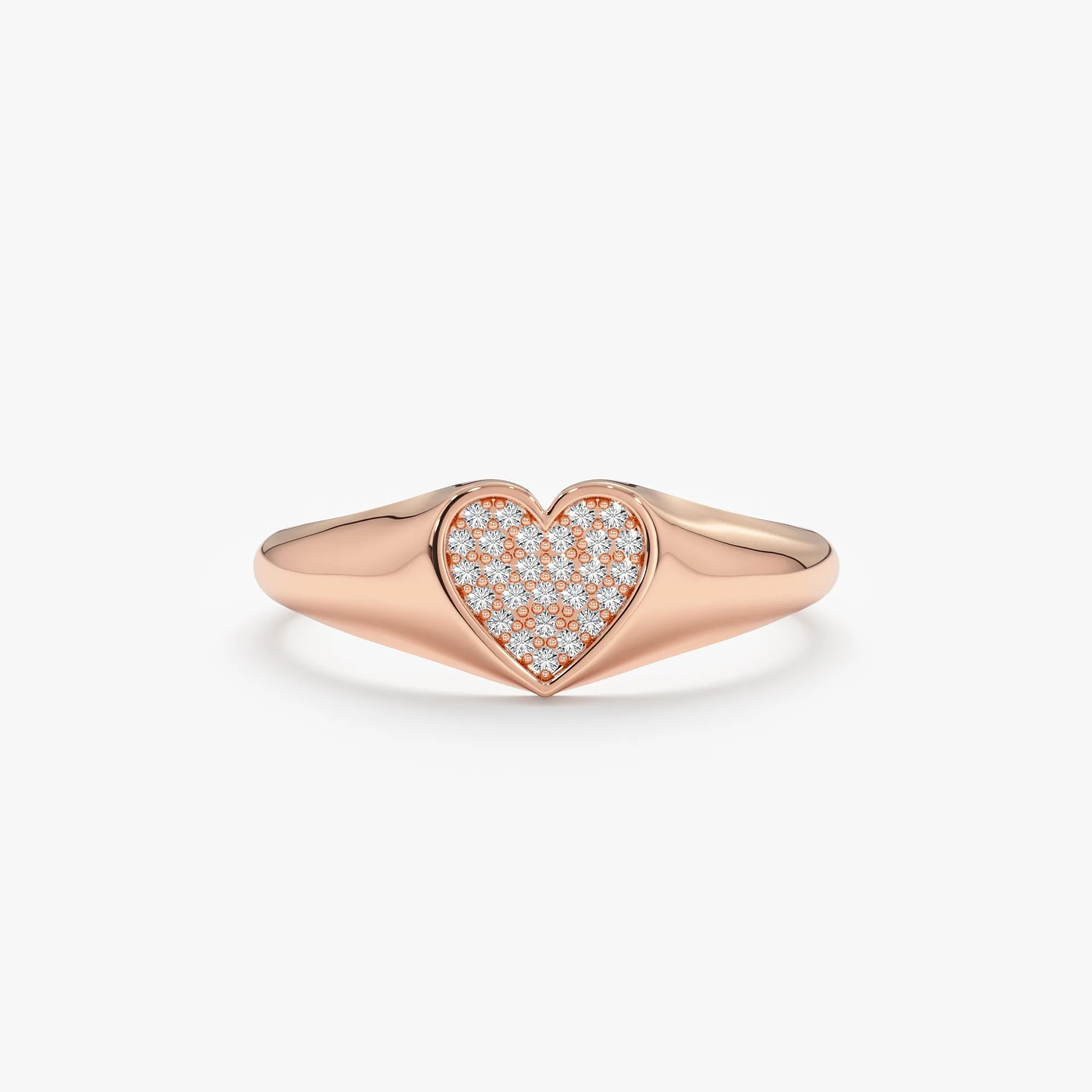 Pave Diamond Heart Signet Ring, Kate SARAHELISE