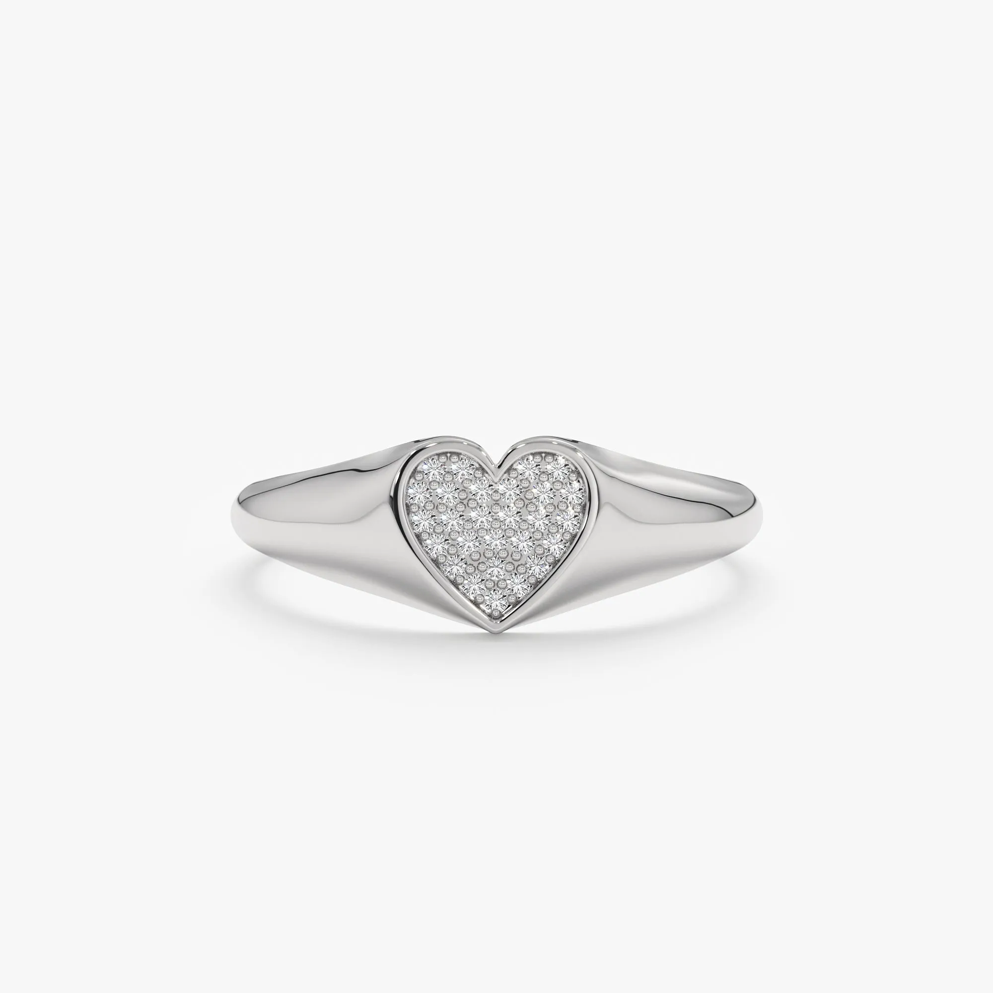 Pave Diamond Heart Signet Ring, Kate SARAHELISE