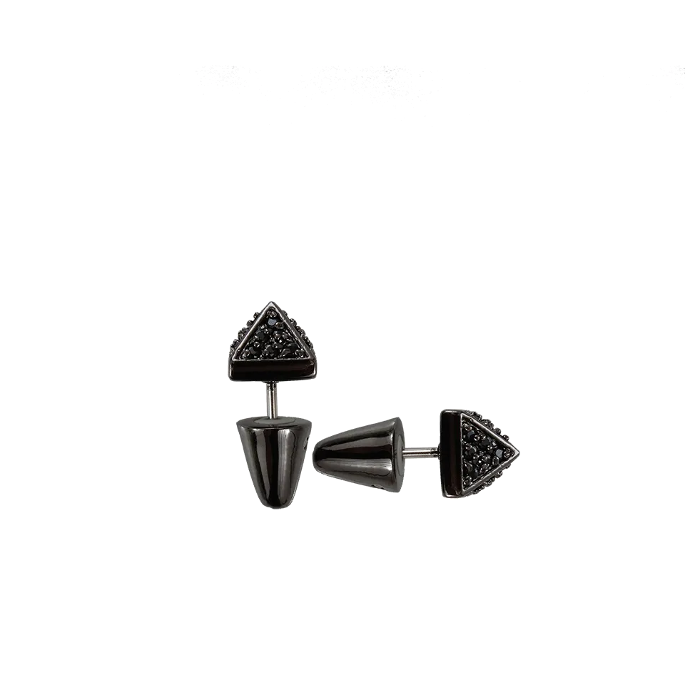 Pave Pyramid Stud Earring