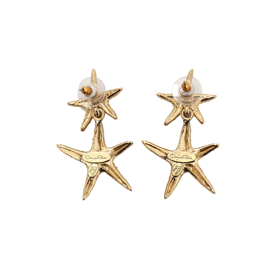 Pave Sea Star Drop Earrings