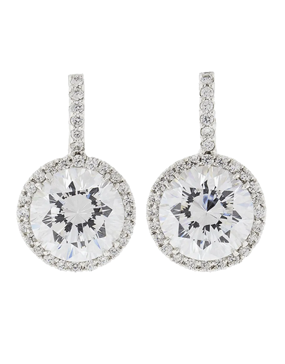 Pave Solitaire Drop Earrings