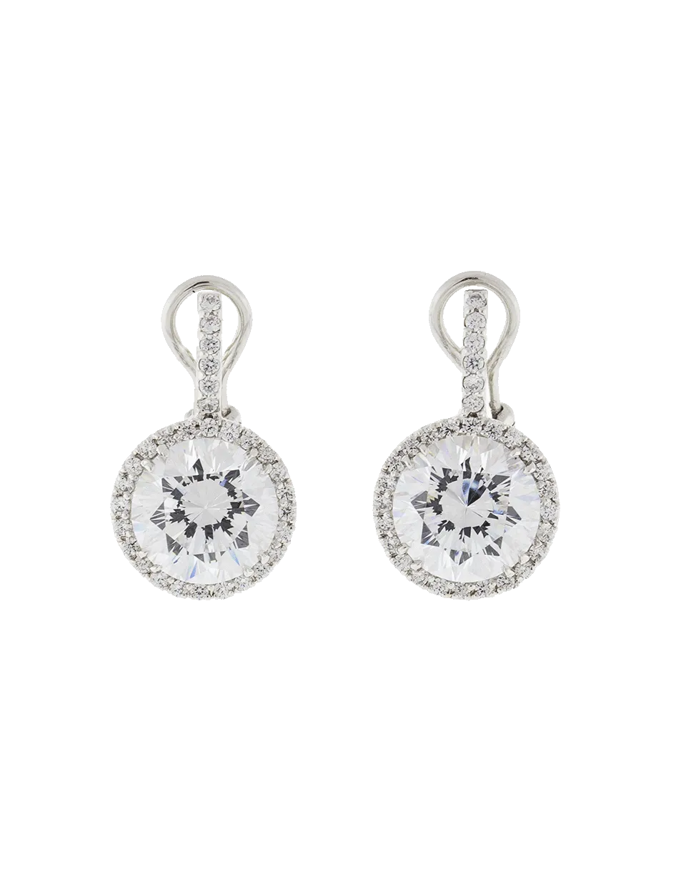 Pave Solitaire Drop Earrings