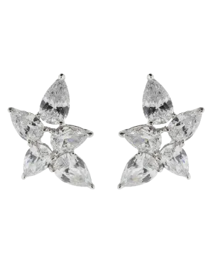 Pear Shaped Cluster Earrings