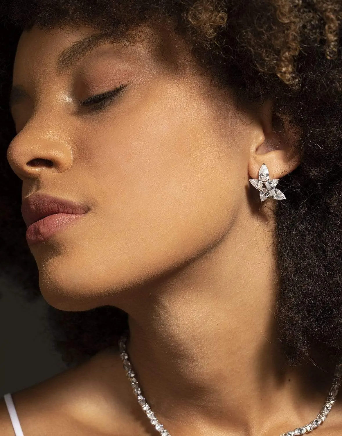 Pear Shaped Cluster Earrings