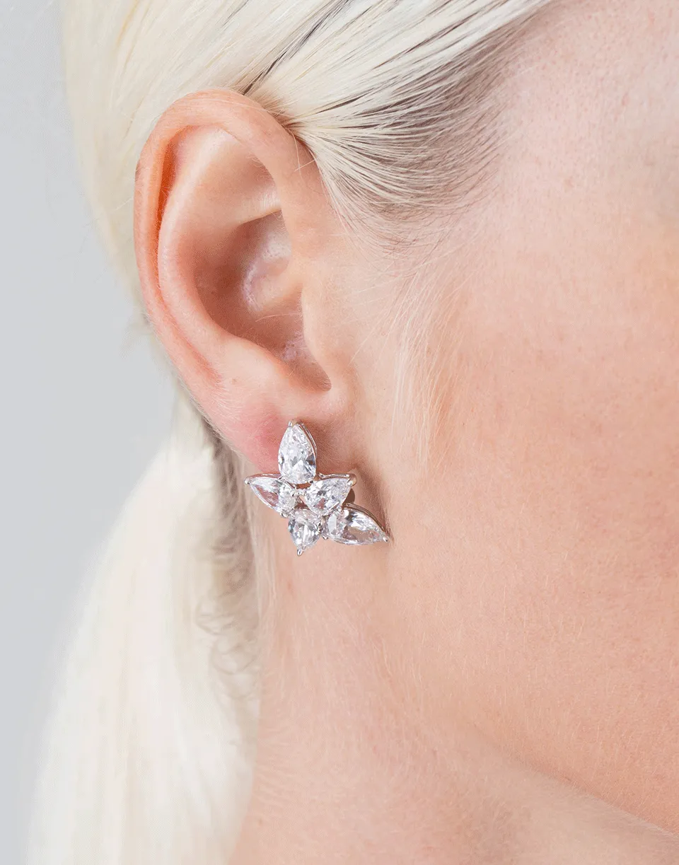 Pear Shaped Cluster Earrings
