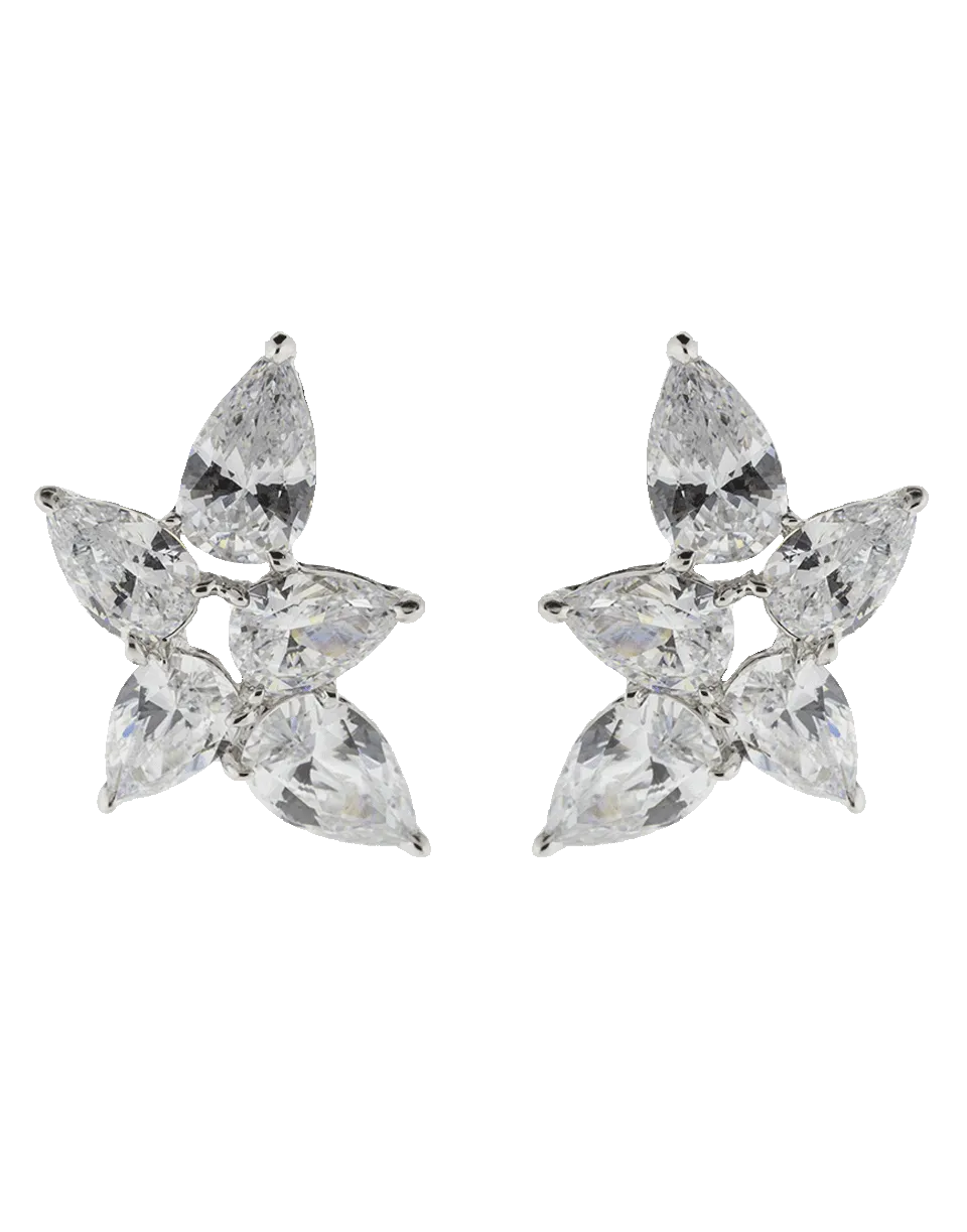 Pear Shaped Cluster Earrings