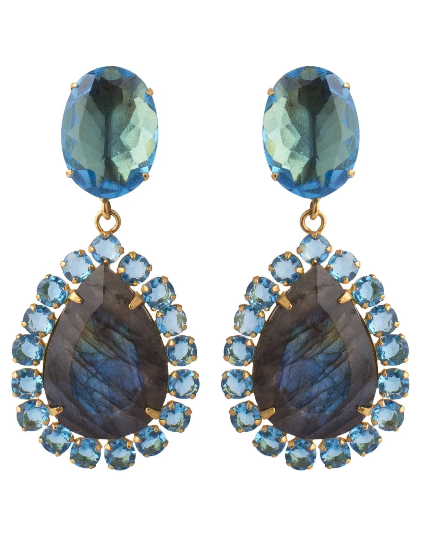 Pear Shaped Labradorite Earrings