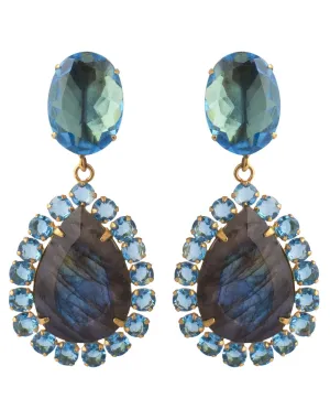 Pear Shaped Labradorite Earrings