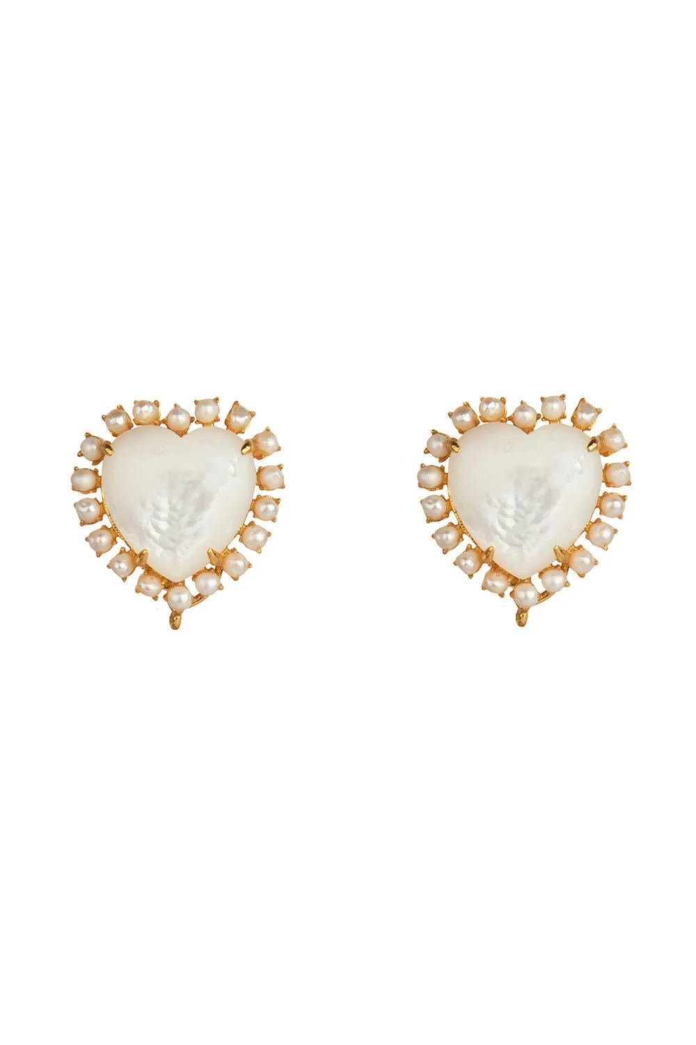 Pearl Heart Drop Earrings