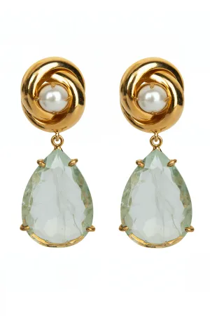 Pearl Love Knot Drop Earrings