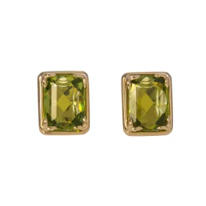 Peridot 14K Yellow Gold River Stud Earrings Croghans