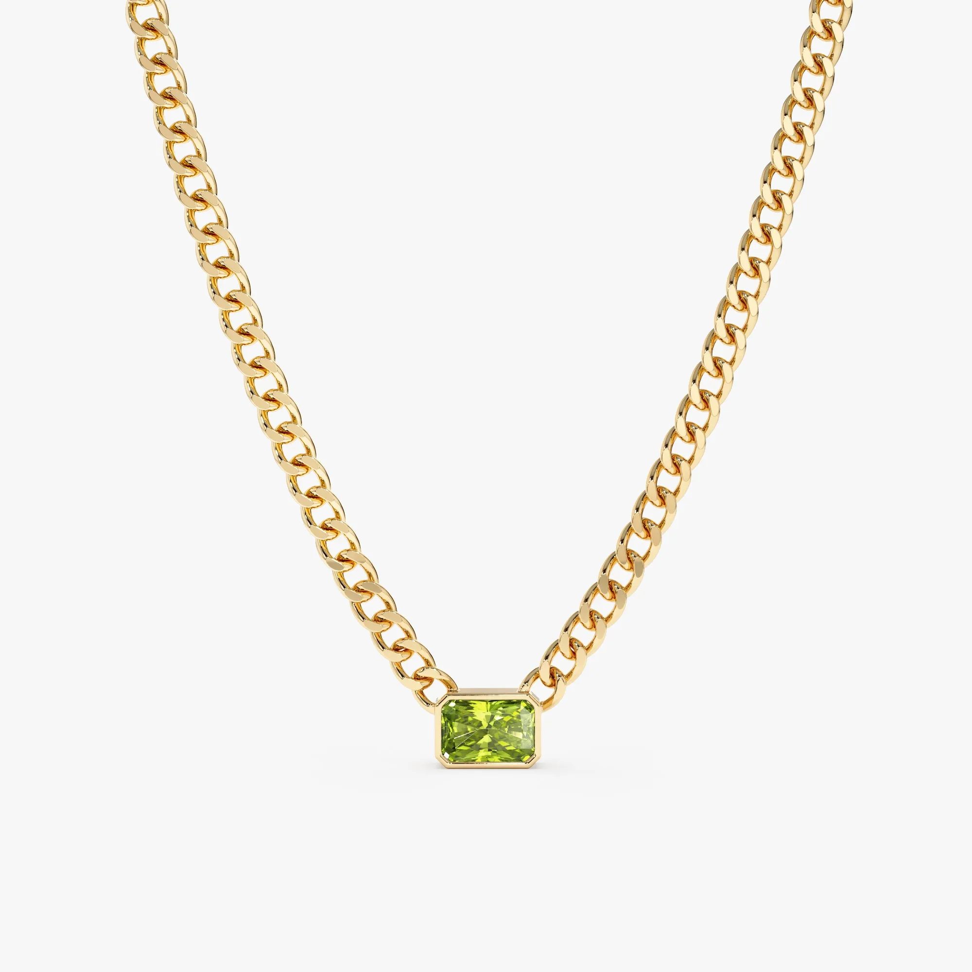 Peridot Cuban Chain Necklace, Karsyn SARAHELISE